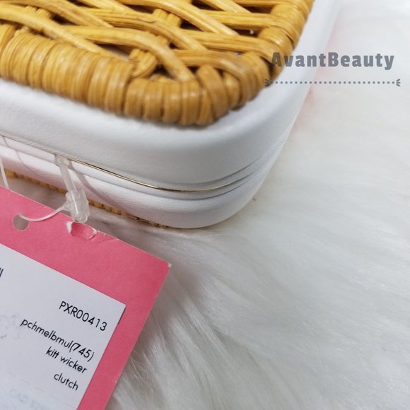 Kate Spade Kitt Clutch Wicker Peach Melba Multi - Picture 11 of 12